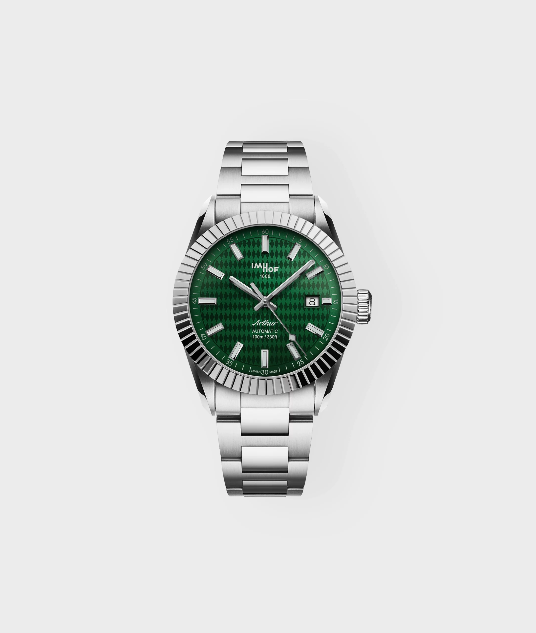 Arthur, Forest green color, Pattern dial, Turtle bezel